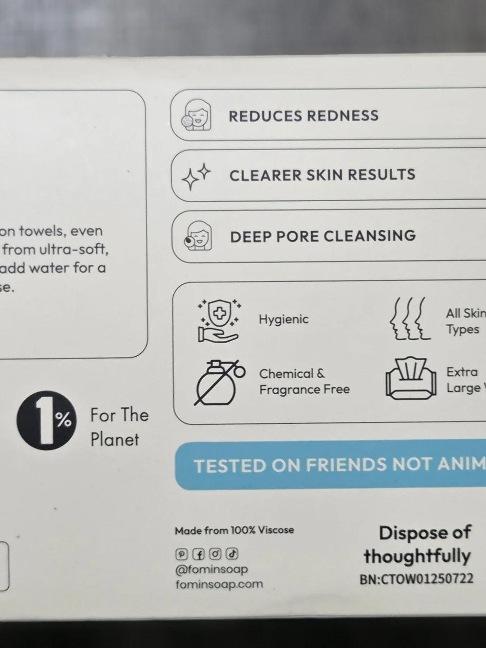 White Clean Facial Towels - Gentle Plant-Based Face Cleansing